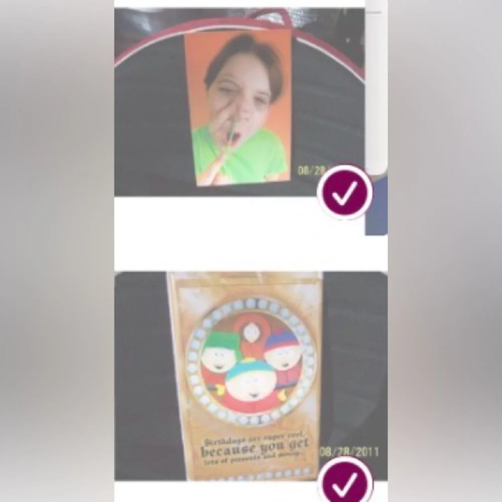 south park or boy picking nose 1pc motion holographic birthday card NW funny fun